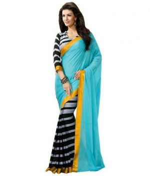 Buy Nitay Fashion Blue Bhagalpuri Art Silk Saree online