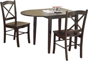 Afydecor Transitional Drop Leaf Styled Dining Set With Two Cross Styled Chairs(Product Code)_2419