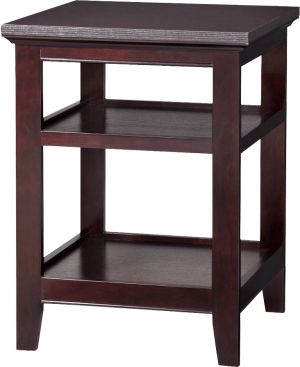 Afydecor Transitional Square End Table With Two Open Storage Shelves(Product Code)_3066