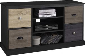Afydecor Contemporary Entertainment Unit With Four Retractable Drawers Having Metallic Pulls(Product Code)_3167