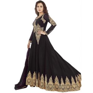 Buy Bollywood Replica Dia Mirza Black Georgette Long Anarkali Suit online
