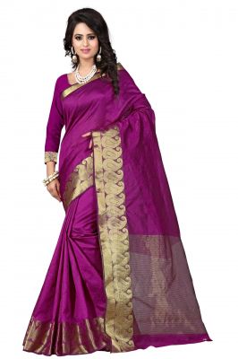 Buy Holyday Womens Cotton Silk Saree, Pink (raj_kesar_mazenta) online