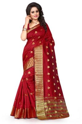 Buy Holyday Womens Poly Cotton Self Design Saree, Red (tamasha_butti_red) online
