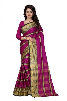 Buy Holyday Womens Silk Cotton Saree, Pink (aura_beauty_pink) online