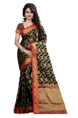 Buy Holyday Womens Banarasi Silk Thread Saree_ Black (with Blouse) online