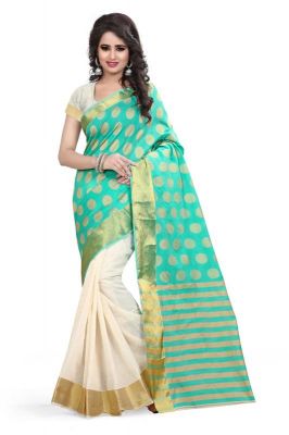 Buy Holyday Womens Silk Thread Saree_ Sea Green (with Blouse) online