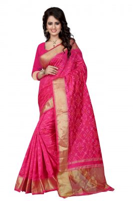 Buy Holyday Womens Silk Cotton Saree, Pink (raj_bandhej_pink) online