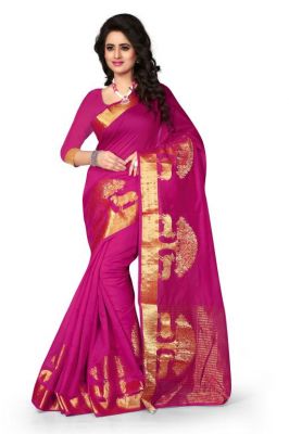 Buy Holyday Womens Cotton Silk Self Design Saree, Pink (raj_tree_pink) online