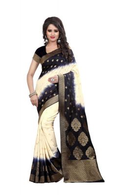 Buy Holyday Womens Banarasi Silk Thread Saree_ Black (with Blouse) online