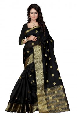 Buy Holyday Womens Cotton Silk Saree, Black (tamasha_beauty_black) online