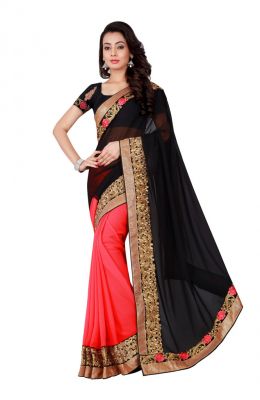 Buy Sargam Fashion Women's Georgette Traditional Saree (divyanka_black) online
