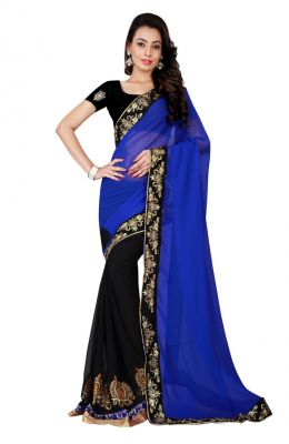 Buy Sargam Fashion Women's Georgette Traditional Saree (royalblue_blue) online