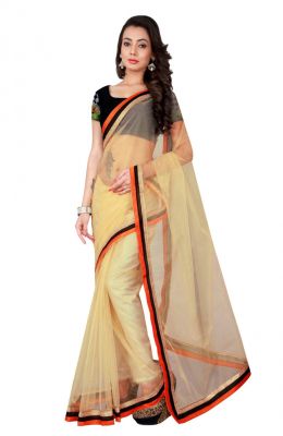 Buy Sargam Fashion Women's Net Traditional Saree (samantha_beige) online