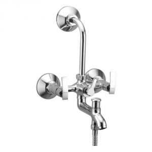 Buy Oleanna Desire Brass Wall Mixer 3in1 With L Bend Silver Water Mixer online