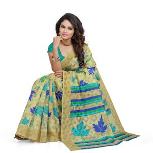 Buy Kotton Mantra Beige Cotton Printed Party Wear Saree With Blouse Piece (kmscv4018) online