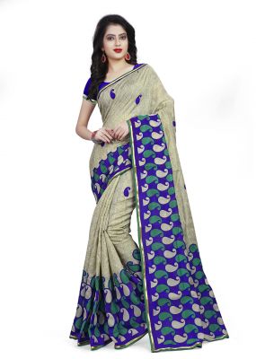 Buy Kotton Mantra Grey Cotton Printed Designer & Party Wear Saree With Blouse Piece (kmsq5014) online