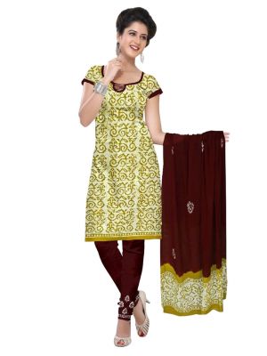 Buy Padmini Unstitched Printed Cotton Dress Material (product Code - Dtbjbatiklight7003) online