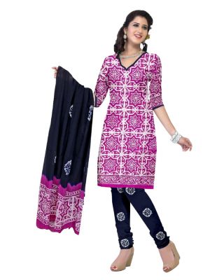 Buy Padmini Unstitched Printed Cotton Dress Material (product Code - Dtbjbatiklight7010) online