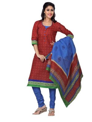 Buy Padmini Unstitched Printed Cotton Dress Material (product Code - Dtskmadhubala205) online