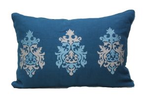 Buy Blueberry Home Silk fabric Blue color Pillow cover online