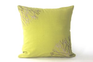 Buy Blueberry Home Cotton fabric green color Cushion cover online