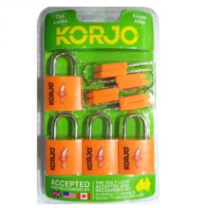 Buy Korjo Tsa Keyed Locks 4 Pk - Orange online