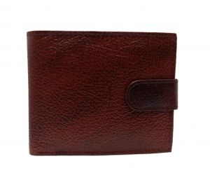 Button Cherry Brown Textured Premium Mens Genuine Leather Wallet By GetSetStyle GBGLW-CBR-7052