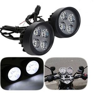Buy Autoright Fog Light Mirror Mount 4 LED 16w White Light Auxillary Light Bike Motorcycle With 1 Pair For Bajaj Discover 150f online