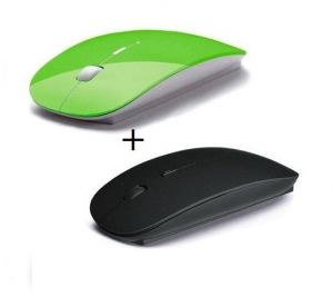 Buy Buy 1 Get 1 Free 2.4ghz Ultra Slim Wireless Optical Mouse Green & Black online