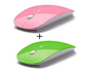 Buy Buy 1 Get 1 Free 2.4ghz Ultra Slim Wireless Optical Mouse Pink & Green online