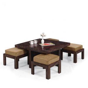 Inhouz Sheesham Wood Square Coffee Table Set Walnut Finish Inhouz Sheesham Wood Square Coffee Table Set Walnut Finish Online Best Prices In India Rediff Ping
