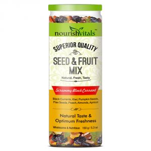 Buy Nourishvitals Seed & Fruit Mix - Scrummy Black Currant - Breakfast / Snacks Trail Mix 150 Gm online