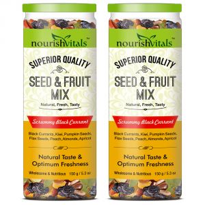 Buy Nourishvitals Seed & Fruit Mix - Scrummy Black Currant - Breakfast / Snacks Trail Mix 150 Gm - Pack Of 2 online