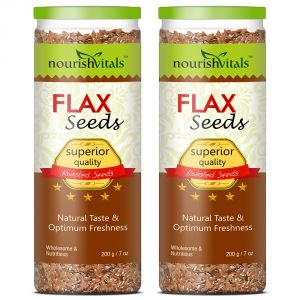 Buy Nourishvitals Roasted Flax Seeds (superior Quality) - 200 Gm - Pack Of 2 online