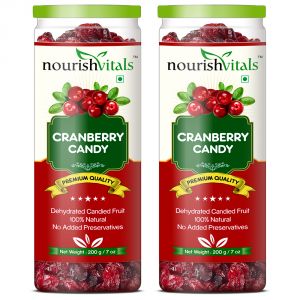 Buy Nourishvitals Cranberry Dried Fruit (dehydrated Fruits) - 200 Gm - Pack Of 2 online