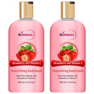 Buy St.botanica Strawberry & Vitamin E Nourishing Luxury Body Wash - Strawberry & Vitamin E Oil Body Wash - 300 Ml (pack Of 2) online