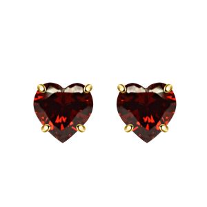 Buy Silver Dew 925 Pure Silver Heart Garnet Solitaire Prong Setting Screw Back Ladies Earring In Rhodium Plated Sde071gar online