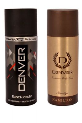 Buy Denver Black Code Hamilton Prestige Deodorant Body Spray ( Pack Of 2 ) - An124 online