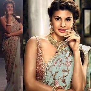 Buy Palash Fashion Bollywood Replica Royal Looking Sky Blue Color Georgette Fancy Designer Saree online