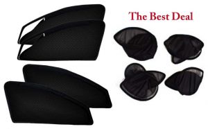 Buy The Best Deal Zipper & Magnetic Foldable Car Sun Shades/ Curtain For Volkswagen Vento -set Of 4 online