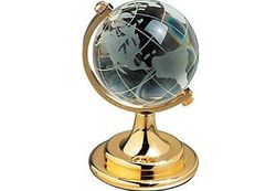 Buy Crystal Golden Globe Glass Office Desk Accessory Corporate