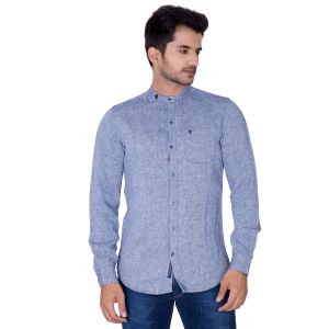 Buy Mercury Men's Blue Linen Shirt J-637-e online