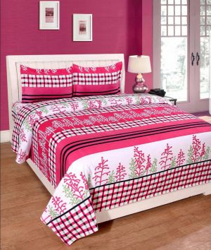 Buy Shree jee 3D polyester double bedsheet with two pillow covers online