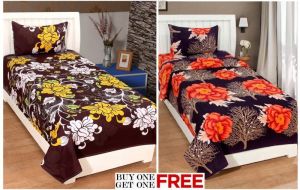 Buy Home Castle Single Bedsheet With Pillow Cover ( Buy 1 Get 1 Free Offer ) online