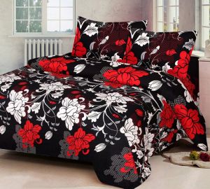 Buy Home Castle 3d Printed Super Soft Double Bedsheet 2 Pillow Covers Pc online
