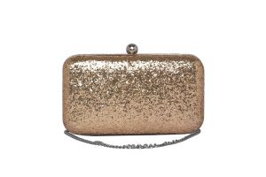 Buy Rysha Gold Color Solid Pu Clutch For Women online