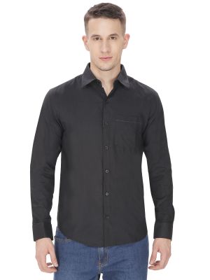 Buy Kobalt Charcoal Black Casual & Party Wear Shirts For Men online