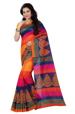 Buy See More Multicolor Printed Bhagalpuri Saree online