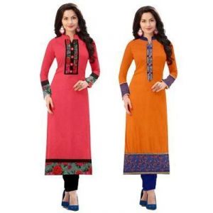 Buy Adorn Fashion Orange Black Tranding Patiyala Dress Material online