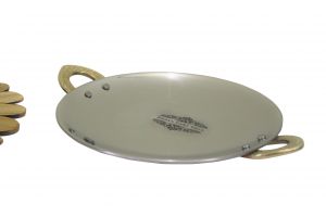 Buy Steel Copper Handmade Serving Platter / Tawa For Serving Warm Chapatis, Rolls - Large online